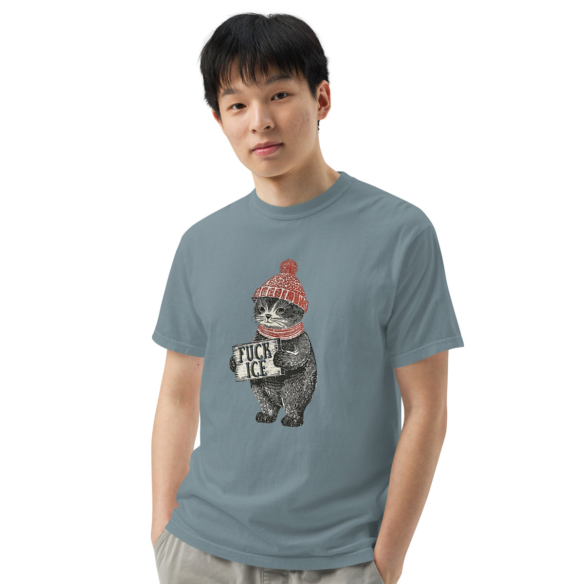 F*ck ICE Vintage Protest Kitten T-Shirt | Anti-ICE Political Tee - Spinsterly Co