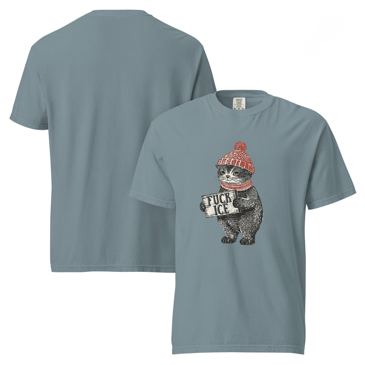 F*ck ICE Vintage Protest Kitten T-Shirt | Anti-ICE Political Tee - Spinsterly Co