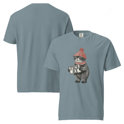 F*ck ICE Vintage Protest Kitten T-Shirt | Anti-ICE Political Tee - Spinsterly Co