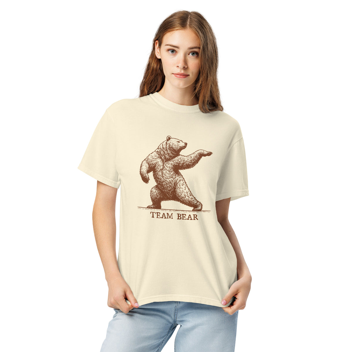 Team Bear Vintage Graphic Tee | Garment-Dyed Heavyweight T-Shirt - Spinsterly Co