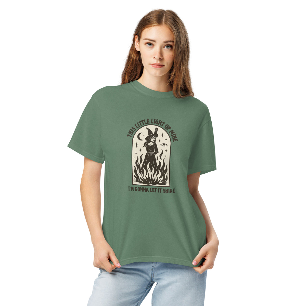 This Little Light of Mine Witch Graphic Tee | Feminist Witchy Statement Tee - Spinsterly Co