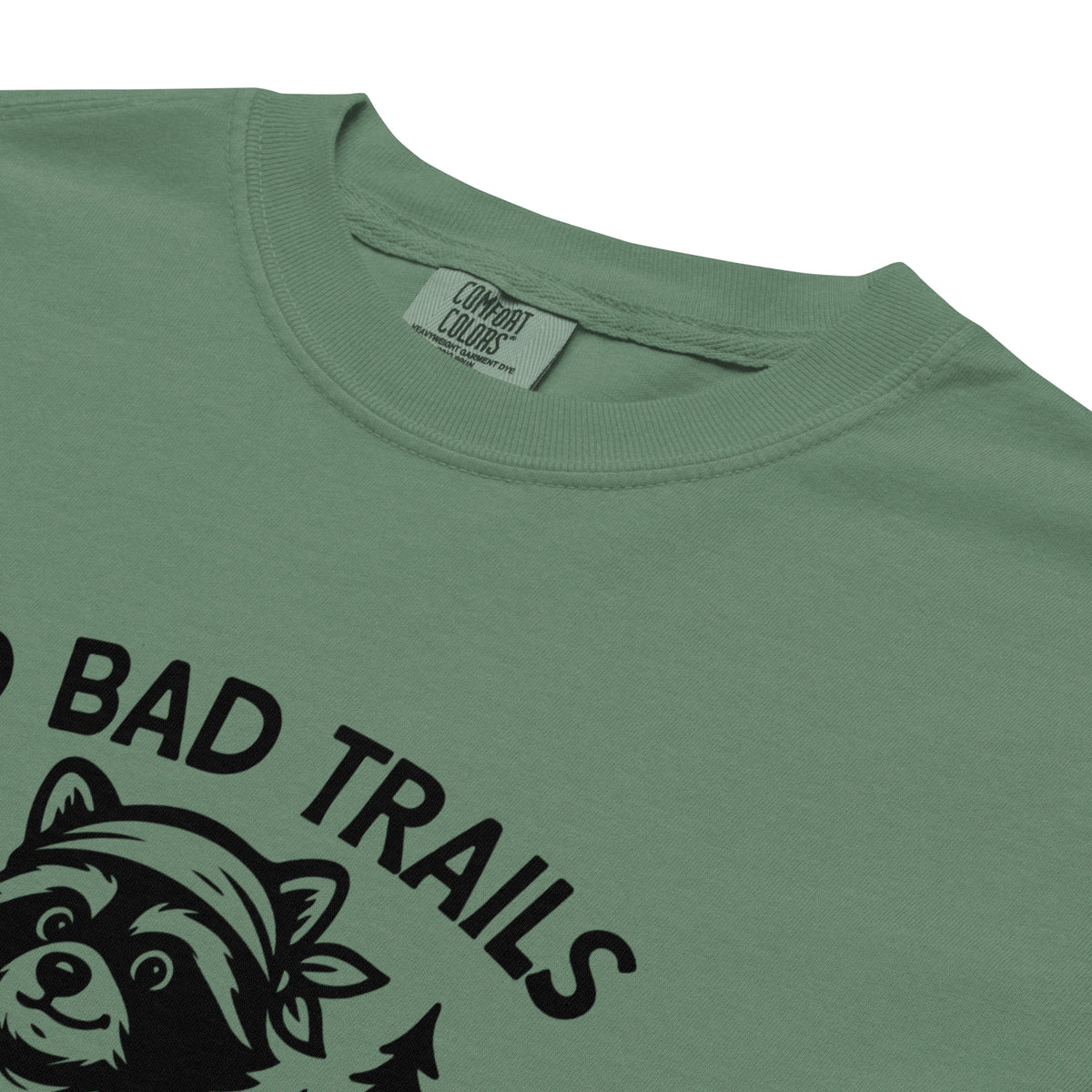 No Bad Trails Just Bad Knees Hiking Raccoon Garment-Dyed Heavyweight T-Shirt | Funny Hiking Gift S-4XL - Spinsterly Co