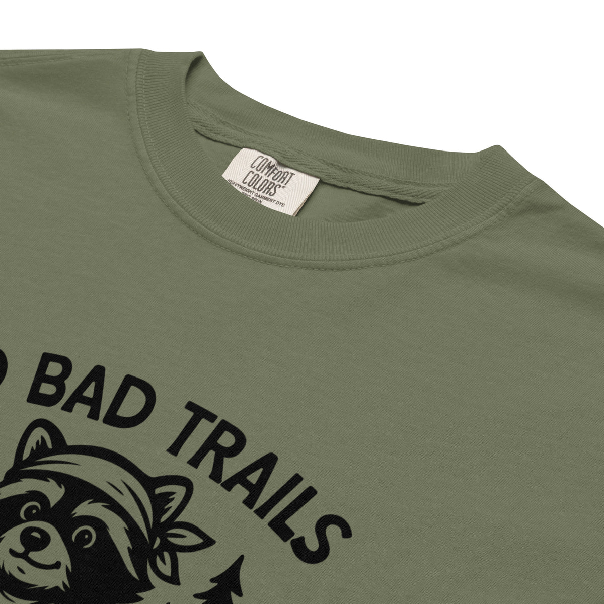 No Bad Trails Just Bad Knees Hiking Raccoon Garment-Dyed Heavyweight T-Shirt | Funny Hiking Gift S-4XL - Spinsterly Co