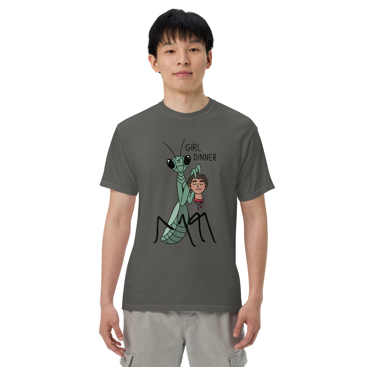 Girl Dinner T-Shirt | Praying Mantis Dark Humor Graphic Tee - Spinsterly Co