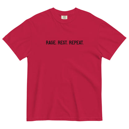 Rage. Rest. Repeat. — Feminist Slogan Garment-Dyed Heavyweight T-Shirt - Spinsterly Co