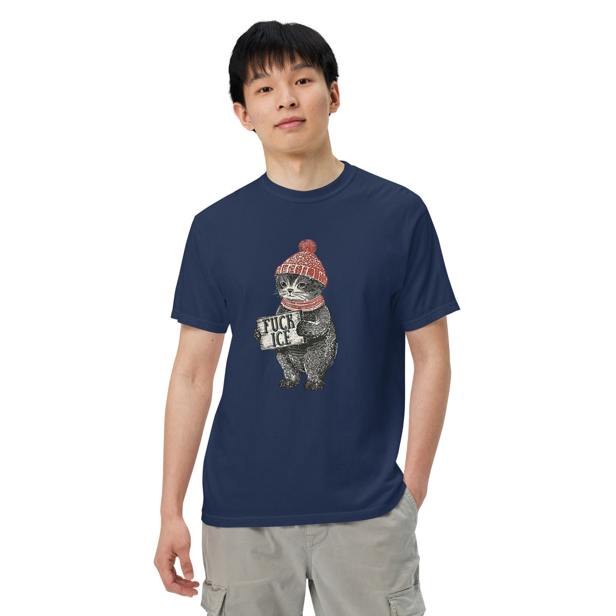 F*ck ICE Vintage Protest Kitten T-Shirt | Anti-ICE Political Tee - Spinsterly Co