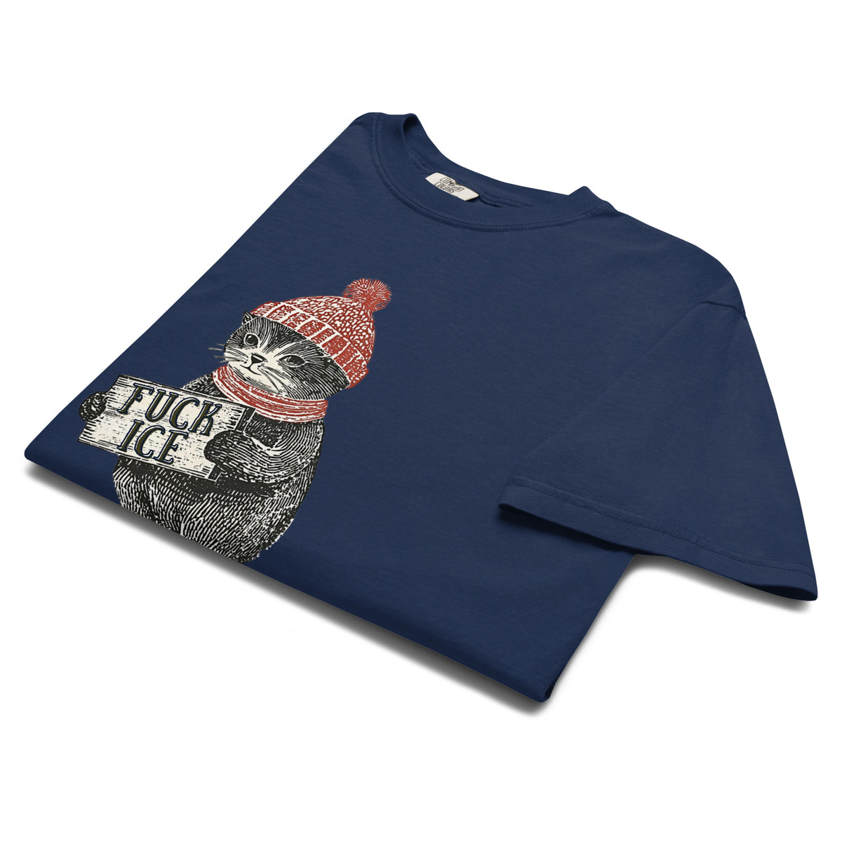F*ck ICE Vintage Protest Kitten T-Shirt | Anti-ICE Political Tee - Spinsterly Co