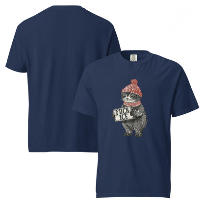 F*ck ICE Vintage Protest Kitten T-Shirt | Anti-ICE Political Tee - Spinsterly Co