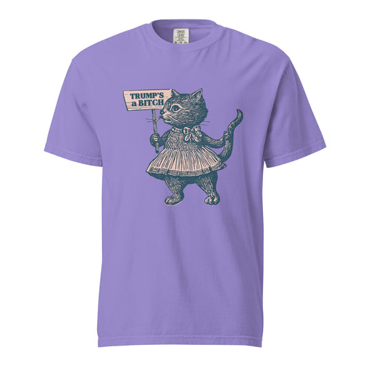 Trump's a Bitch Vintage Protest Cat T-Shirt | Anti-Trump Political Tee - Spinsterly Co