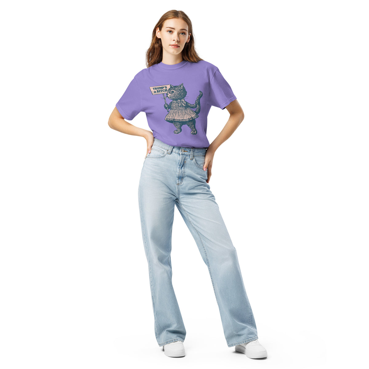 Trump's a Bitch Vintage Protest Cat T-Shirt | Anti-Trump Political Tee - Spinsterly Co
