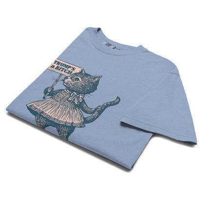 Trump's a Bitch Vintage Protest Cat T-Shirt | Anti-Trump Political Tee - Spinsterly Co