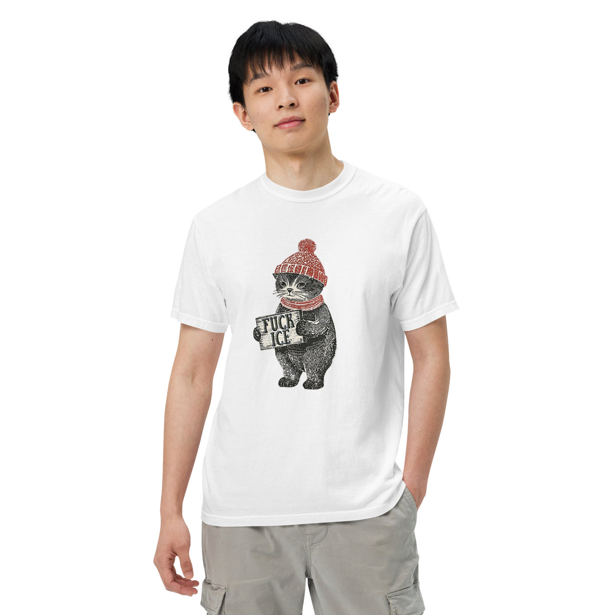 F*ck ICE Vintage Protest Kitten T-Shirt | Anti-ICE Political Tee - Spinsterly Co