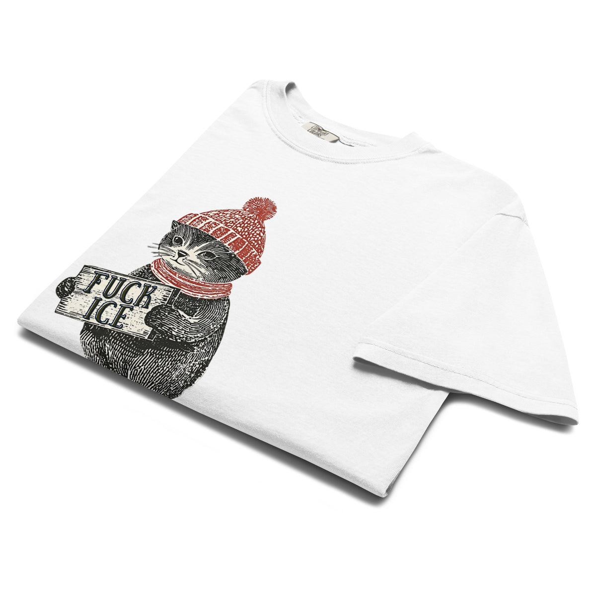 F*ck ICE Vintage Protest Kitten T-Shirt | Anti-ICE Political Tee - Spinsterly Co