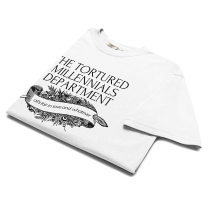 The Tortured Millennials Department T-Shirt | Millennial Humor Graphic Tee - Spinsterly Co