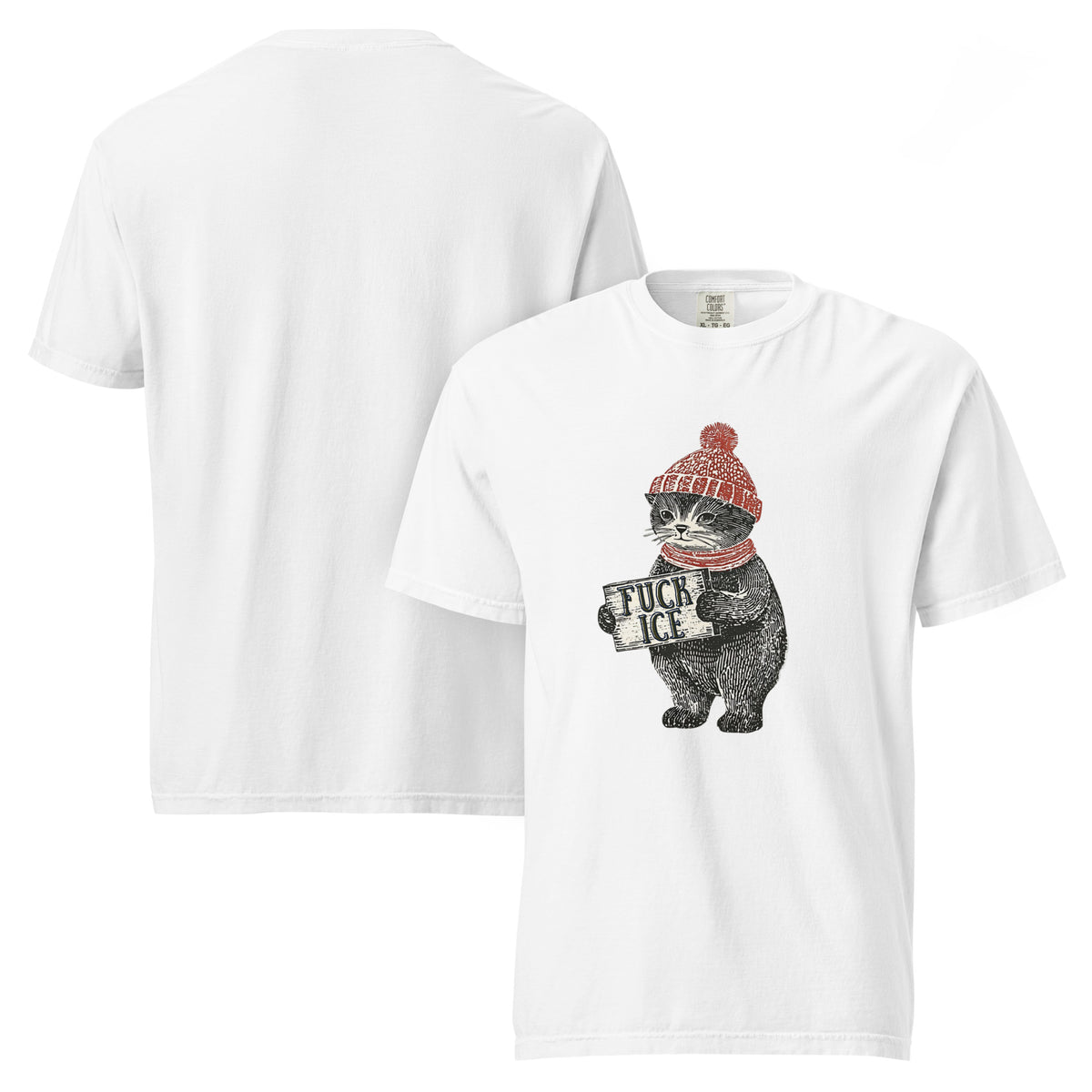 F*ck ICE Vintage Protest Kitten T-Shirt | Anti-ICE Political Tee - Spinsterly Co