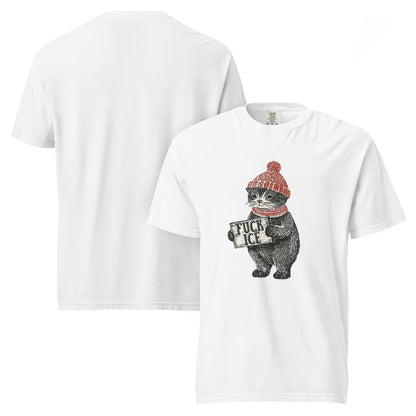 F*ck ICE Vintage Protest Kitten T-Shirt | Anti-ICE Political Tee - Spinsterly Co