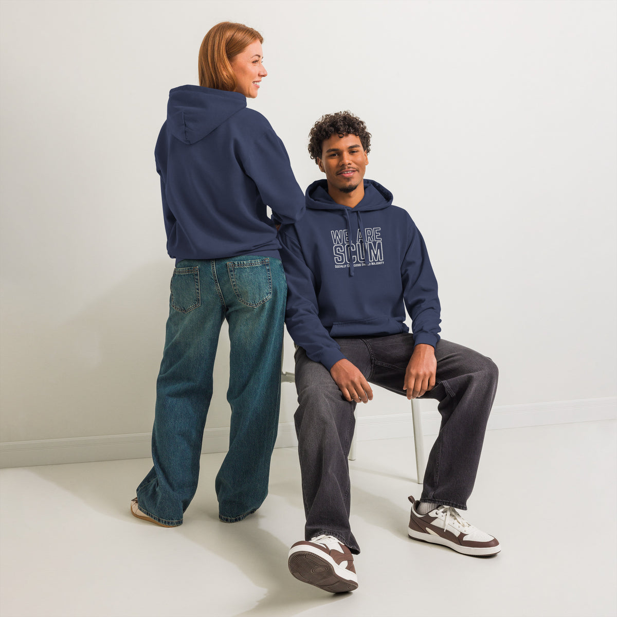 We Are SCUM Hoodie | Socially Conscious United Majority Embroidered Graphic Sweatshirt - Spinsterly Co