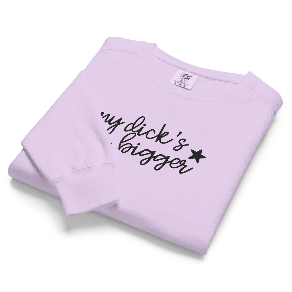 My Dick's Bigger Sweatshirt | Funny Feminist Garment-Dyed Crewneck - Spinsterly Co