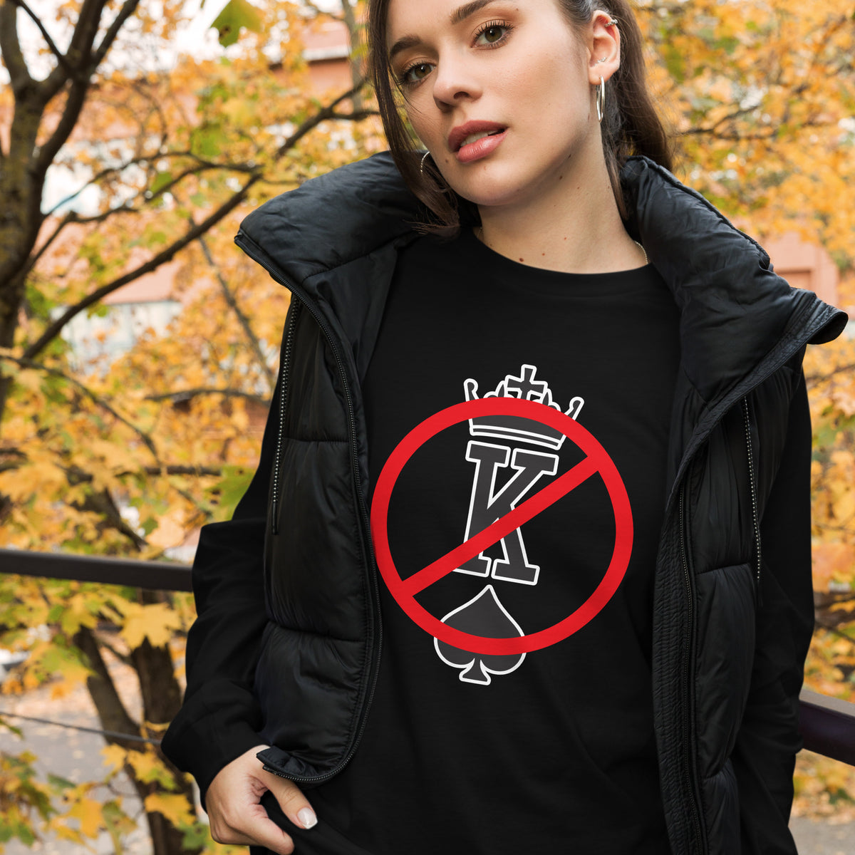 No Kings Long Sleeve Tee — Anti-Authoritarian Graphic Shirt - Spinsterly Co