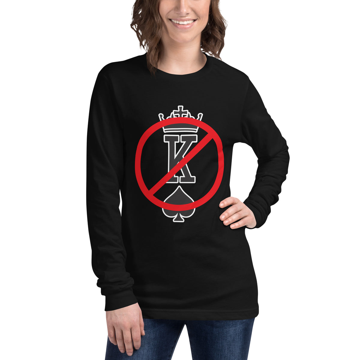 No Kings Long Sleeve Tee — Anti-Authoritarian Graphic Shirt - Spinsterly Co