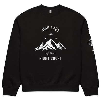 High Lady of the Night Court Oversized Crewneck Sweatshirt | Dark Academia Fantasy Apparel - Spinsterly Co