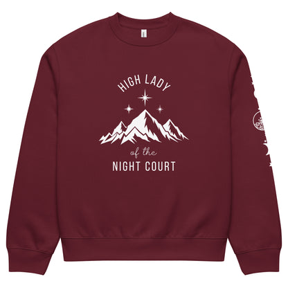 High Lady of the Night Court Oversized Crewneck Sweatshirt | Dark Academia Fantasy Apparel - Spinsterly Co