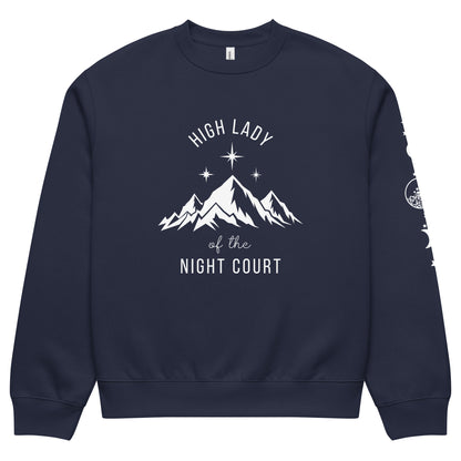 High Lady of the Night Court Oversized Crewneck Sweatshirt | Dark Academia Fantasy Apparel - Spinsterly Co