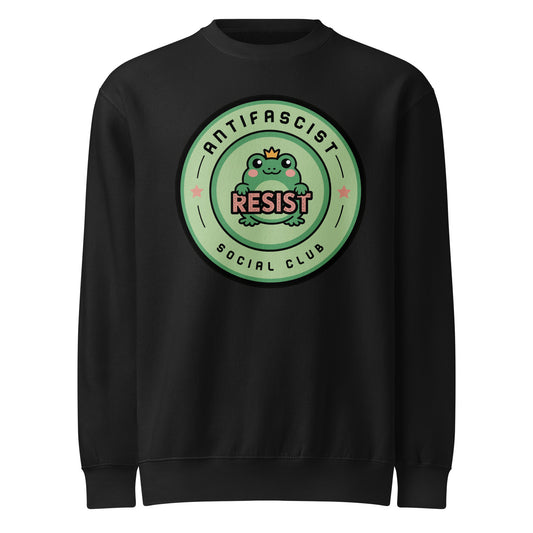 Antifascist Social Club Kawaii Frog Crew Neck Sweatshirt | Political Activist Sweatshirt - Spinsterly Co
