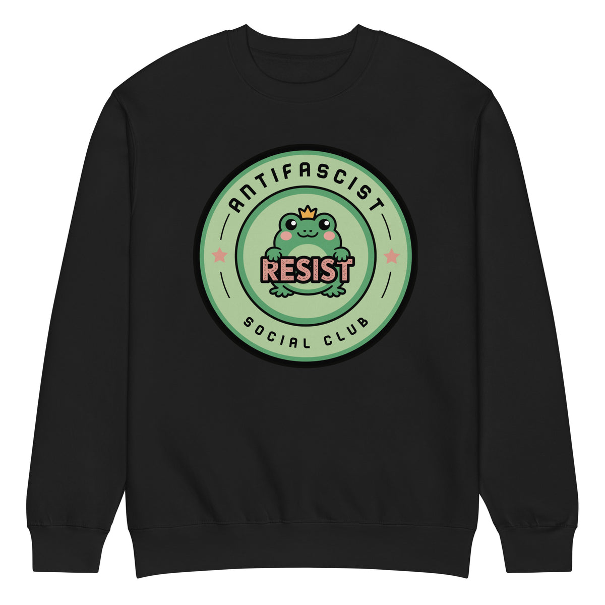 Antifascist Social Club Kawaii Frog Crew Neck Sweatshirt | Political Activist Sweatshirt - Spinsterly Co