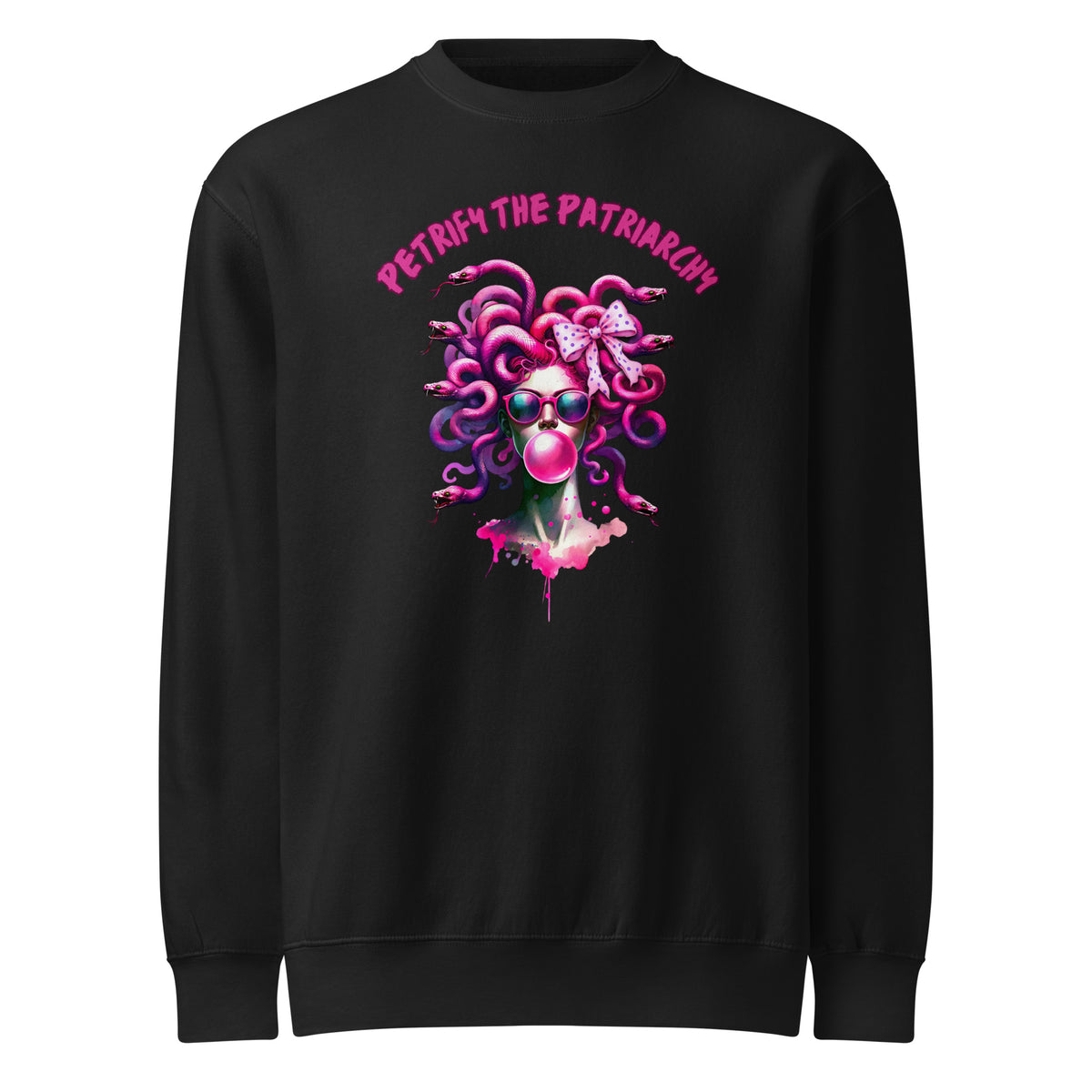 Petrify the Patriarchy Medusa Crewneck Sweatshirt | Feminist Mythology Graphic Sweatshirt - Spinsterly Co