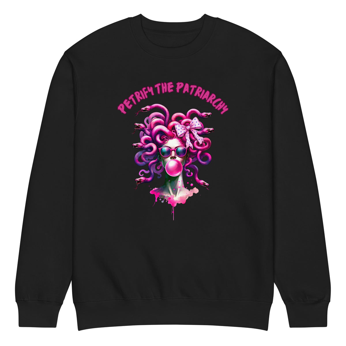 Petrify the Patriarchy Medusa Crewneck Sweatshirt | Feminist Mythology Graphic Sweatshirt - Spinsterly Co