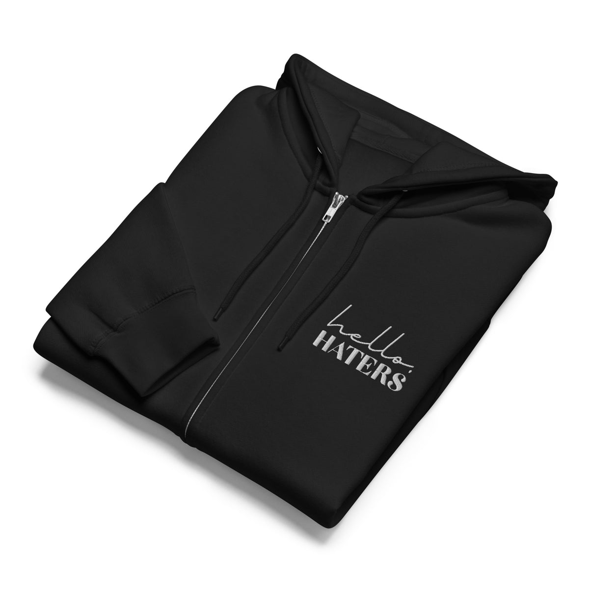 Hello Haters Full Zip Hoodie | Feminist Statement Graphic Hoodie - Spinsterly Co