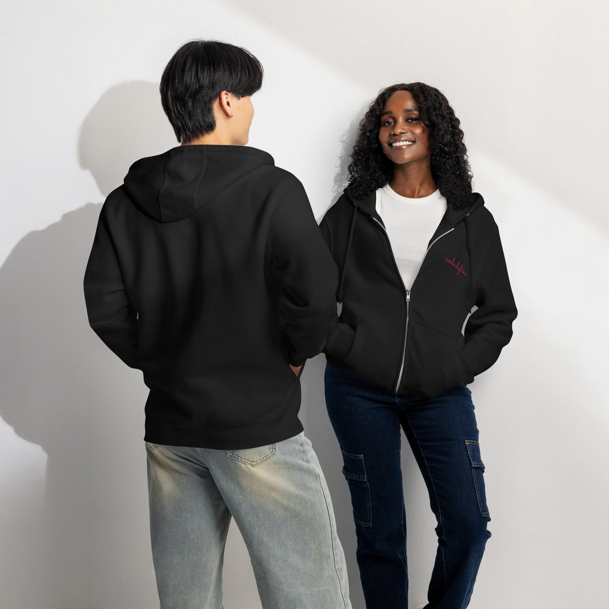Unladylike Full Zip Hoodie | Feminist Script Graphic Hoodie for Women - Spinsterly Co