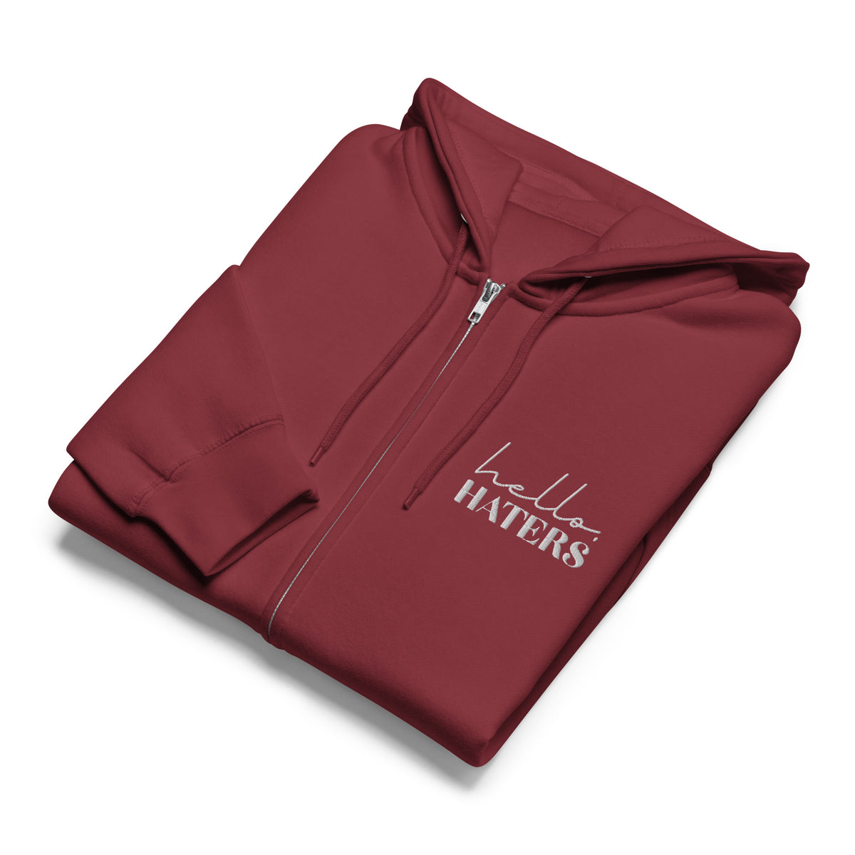 Hello Haters Full Zip Hoodie | Feminist Statement Graphic Hoodie - Spinsterly Co