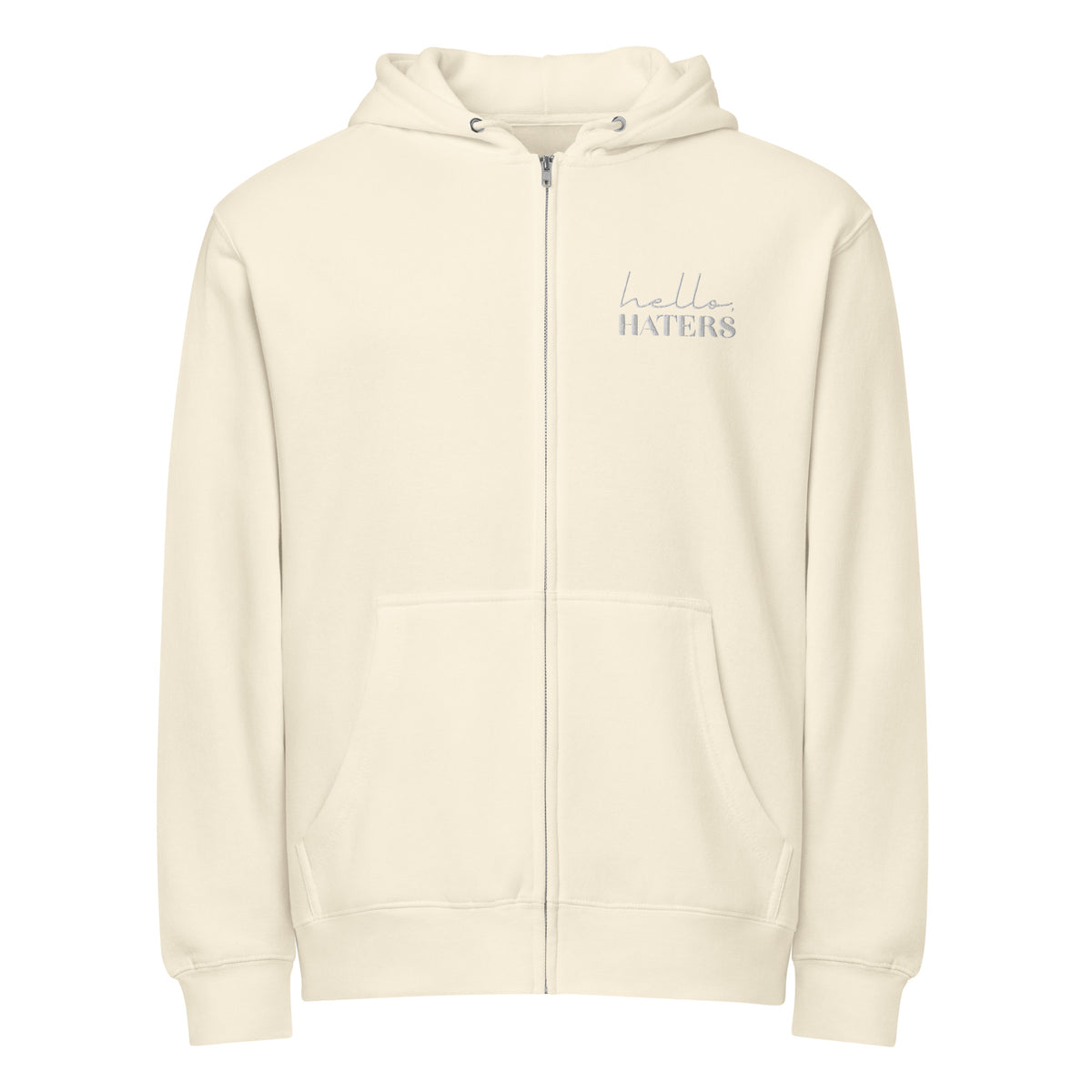 Hello Haters Full Zip Hoodie | Feminist Statement Graphic Hoodie - Spinsterly Co