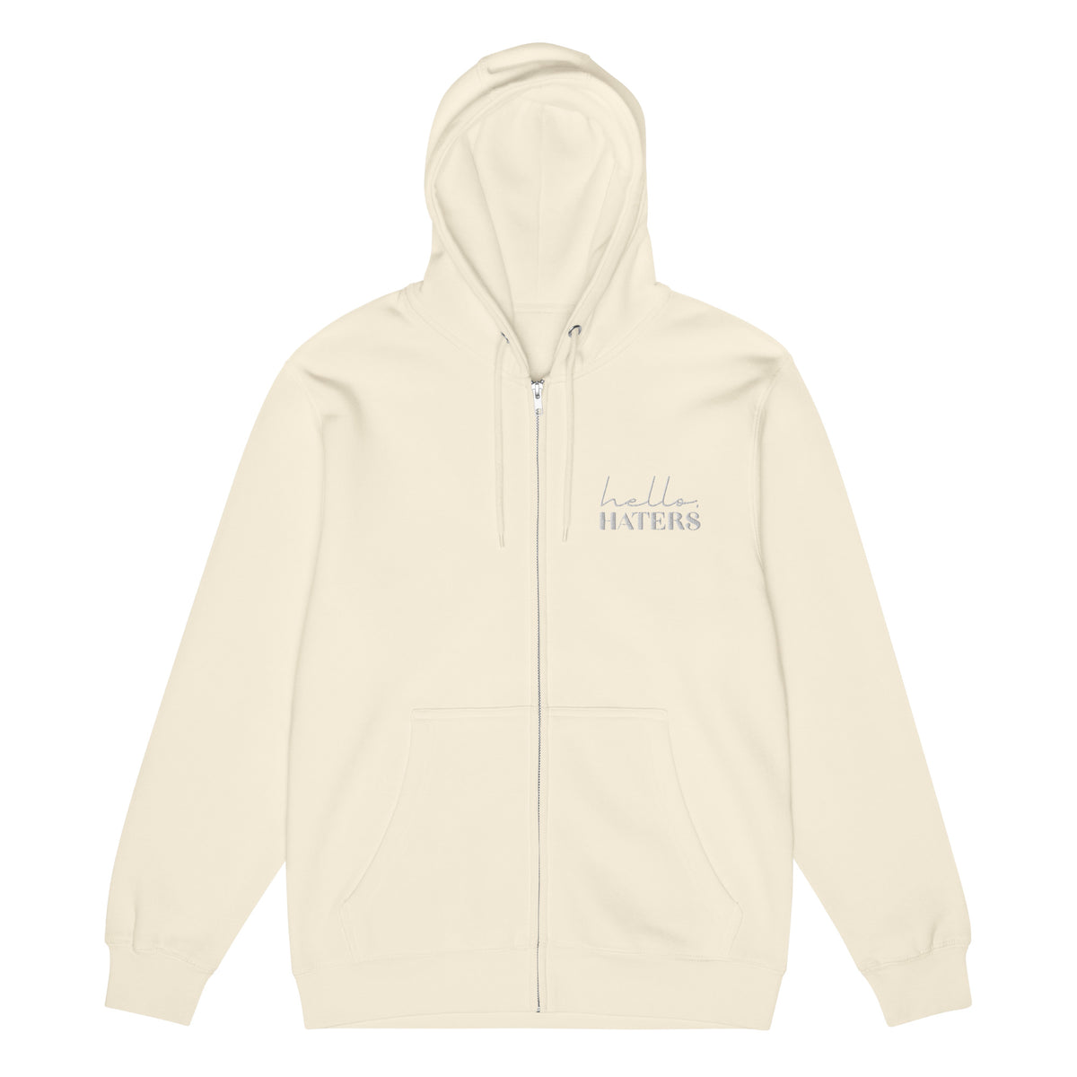 Hello Haters Full Zip Hoodie | Feminist Statement Graphic Hoodie - Spinsterly Co