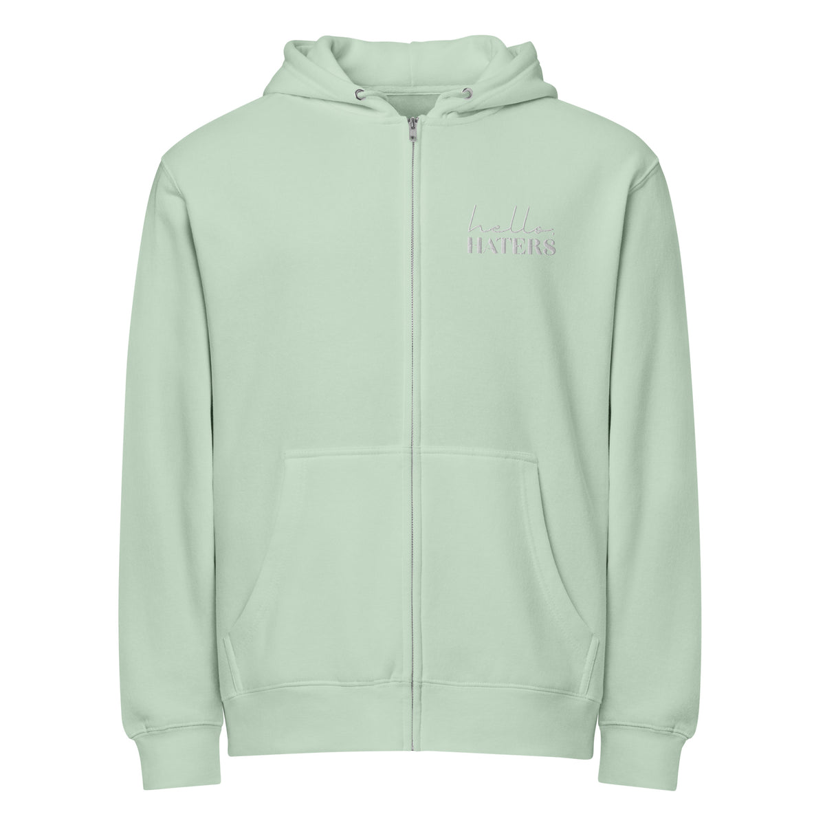 Hello Haters Full Zip Hoodie | Feminist Statement Graphic Hoodie - Spinsterly Co