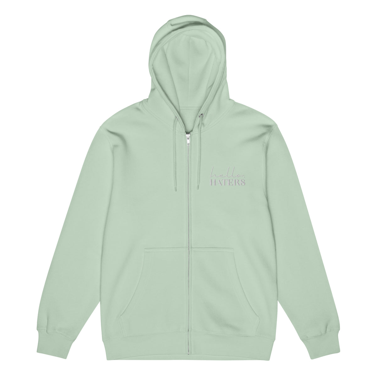 Hello Haters Full Zip Hoodie | Feminist Statement Graphic Hoodie - Spinsterly Co