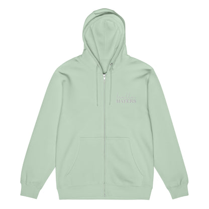 Hello Haters Full Zip Hoodie | Feminist Statement Graphic Hoodie - Spinsterly Co