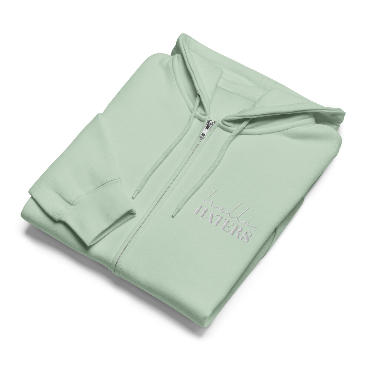 Hello Haters Full Zip Hoodie | Feminist Statement Graphic Hoodie - Spinsterly Co