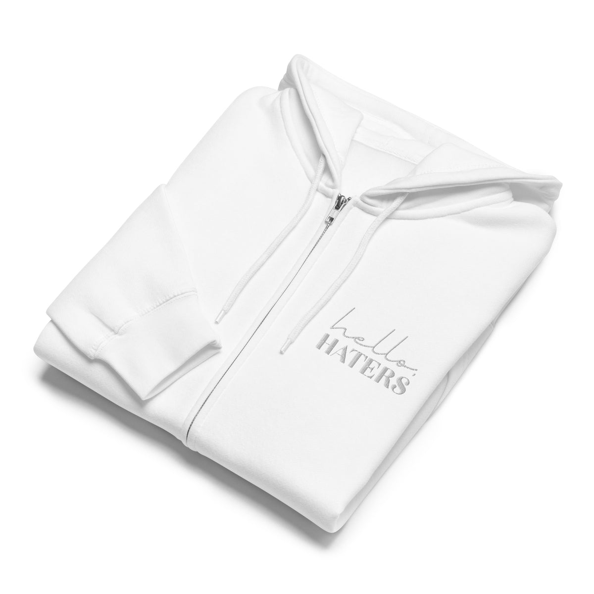 Hello Haters Full Zip Hoodie | Feminist Statement Graphic Hoodie - Spinsterly Co