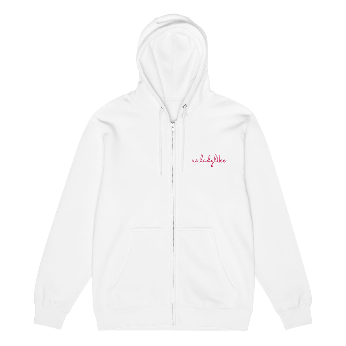 Unladylike Full Zip Hoodie | Feminist Script Graphic Hoodie for Women - Spinsterly Co