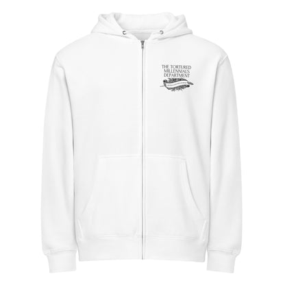 The Tortured Millennials Department Full-Zip Hoodie | All's Fair in Love and Whatever - Spinsterly Co