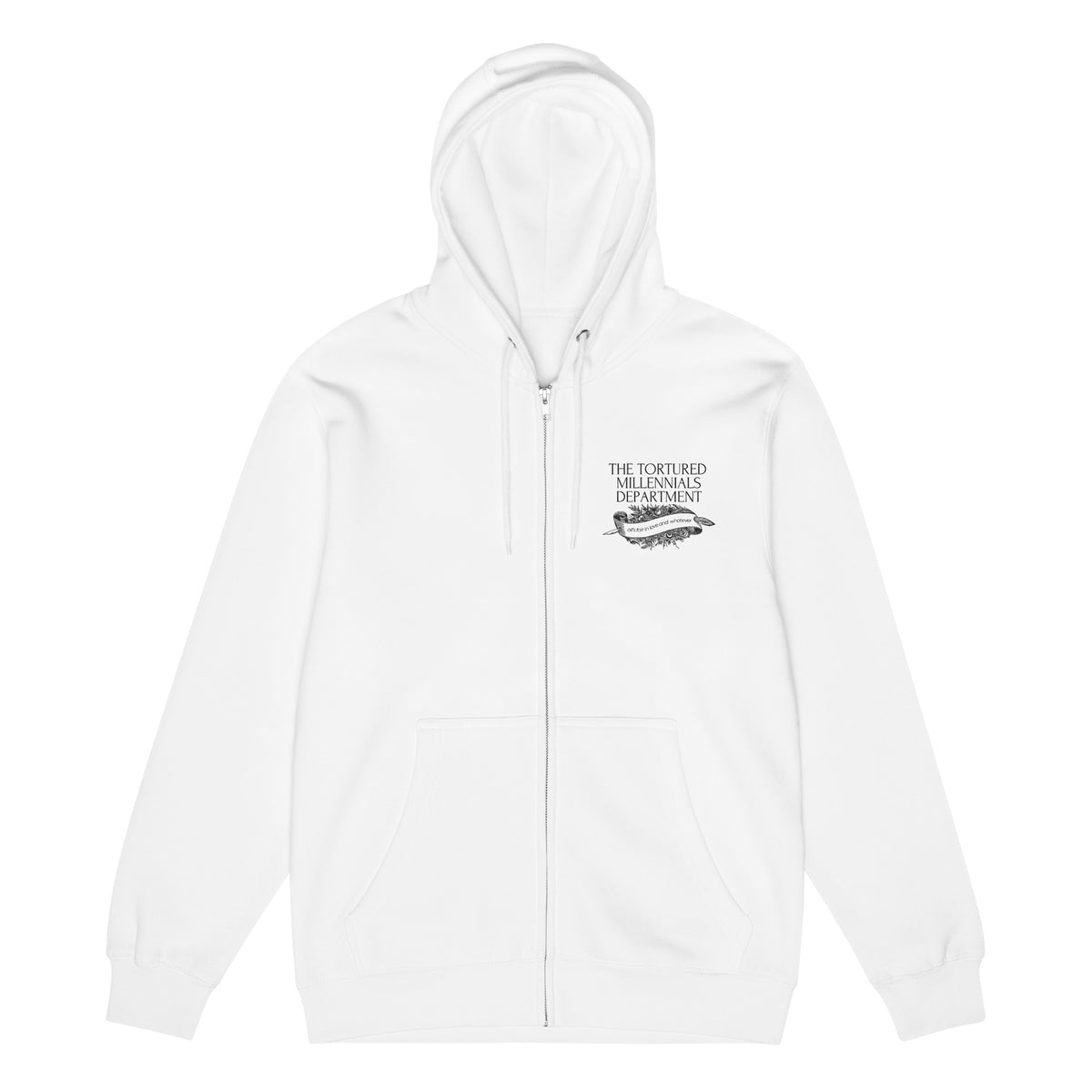 The Tortured Millennials Department Full-Zip Hoodie | All's Fair in Love and Whatever - Spinsterly Co