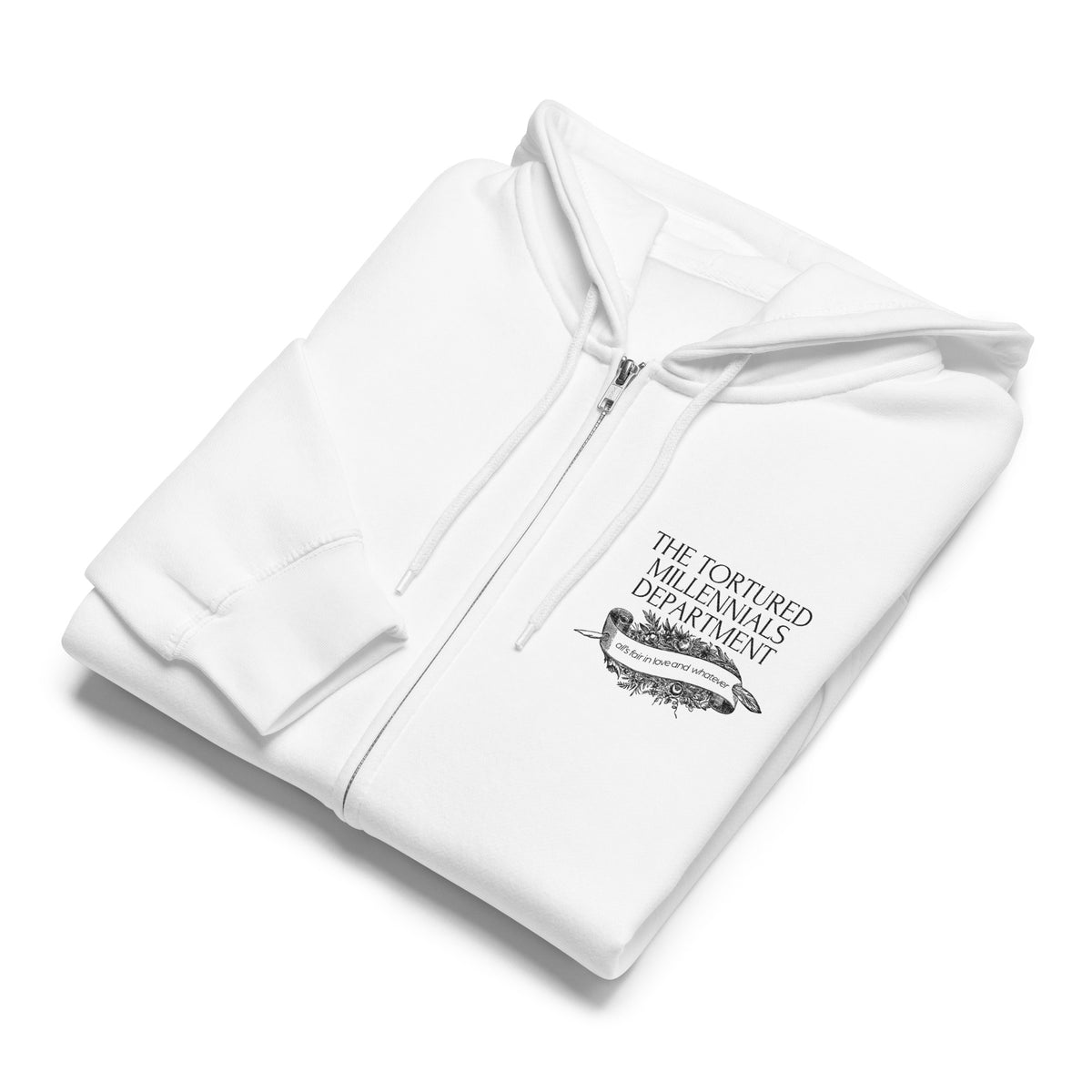 The Tortured Millennials Department Full-Zip Hoodie | All's Fair in Love and Whatever - Spinsterly Co