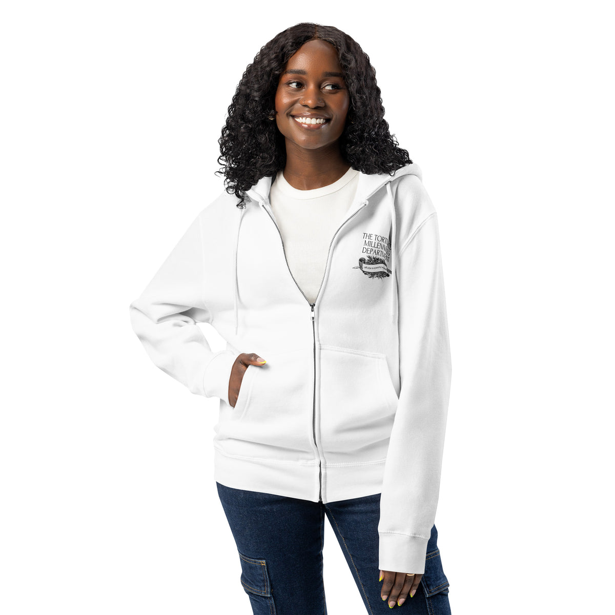 The Tortured Millennials Department Full-Zip Hoodie | All's Fair in Love and Whatever - Spinsterly Co