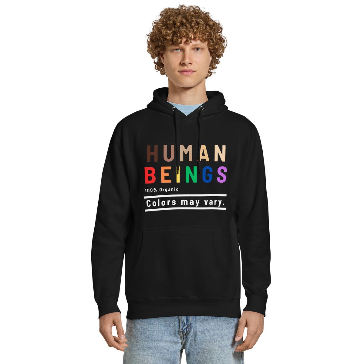 Human Beings Colors May Vary Pullover Hoodie | Inclusive Pride Graphic Hoodie - Spinsterly Co