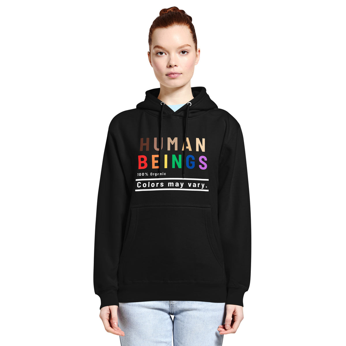 Human Beings Colors May Vary Pullover Hoodie | Inclusive Pride Graphic Hoodie - Spinsterly Co