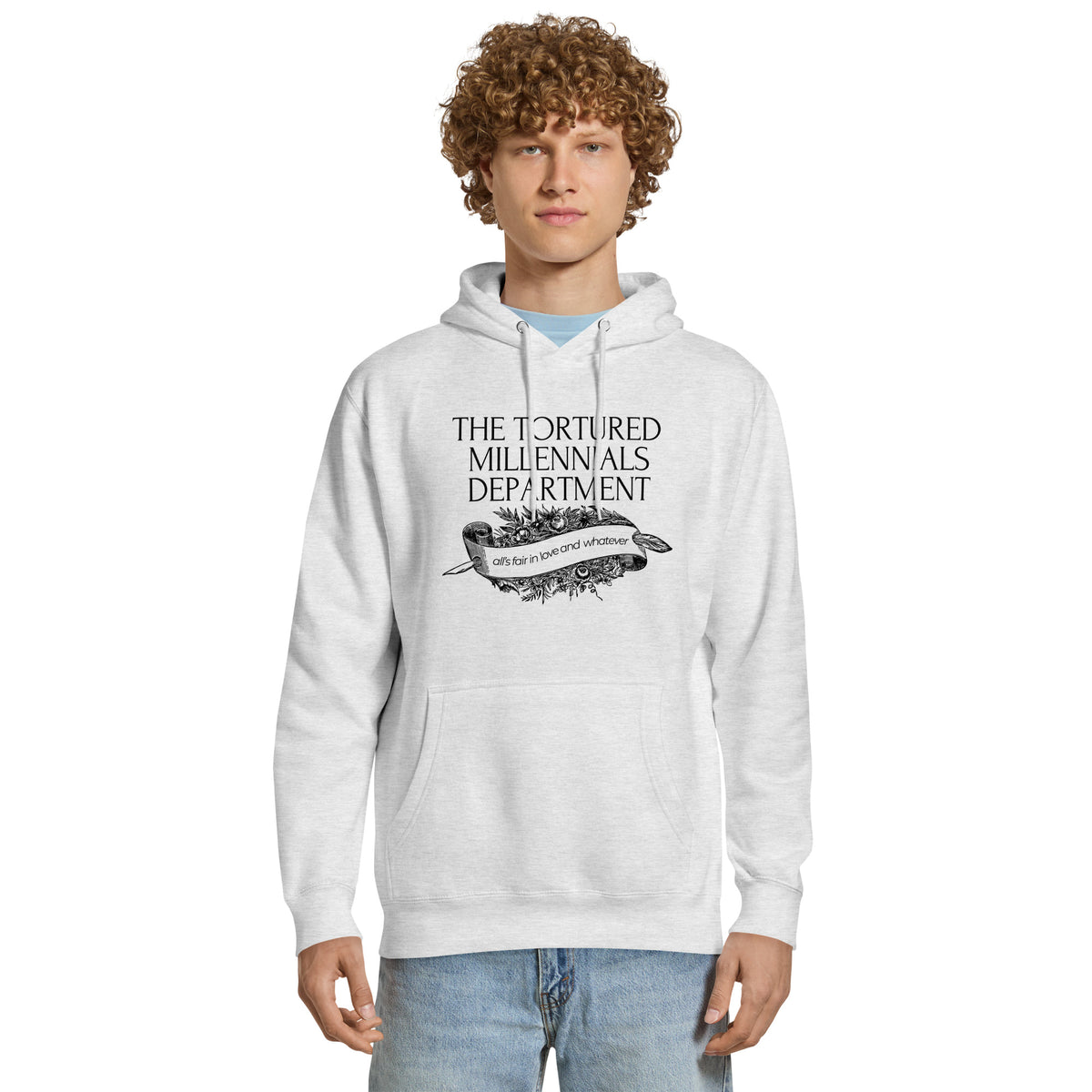 The Tortured Millennials Department Hoodie | Funny Millennial Parody Sweatshirt - Spinsterly Co