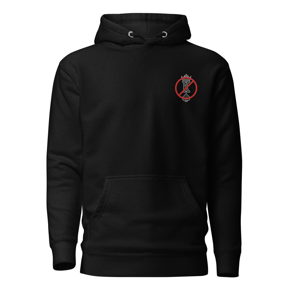 No Kings Embroidered Hoodie | Anti-Monarchy Graphic Pullover Sweatshirt - Spinsterly Co